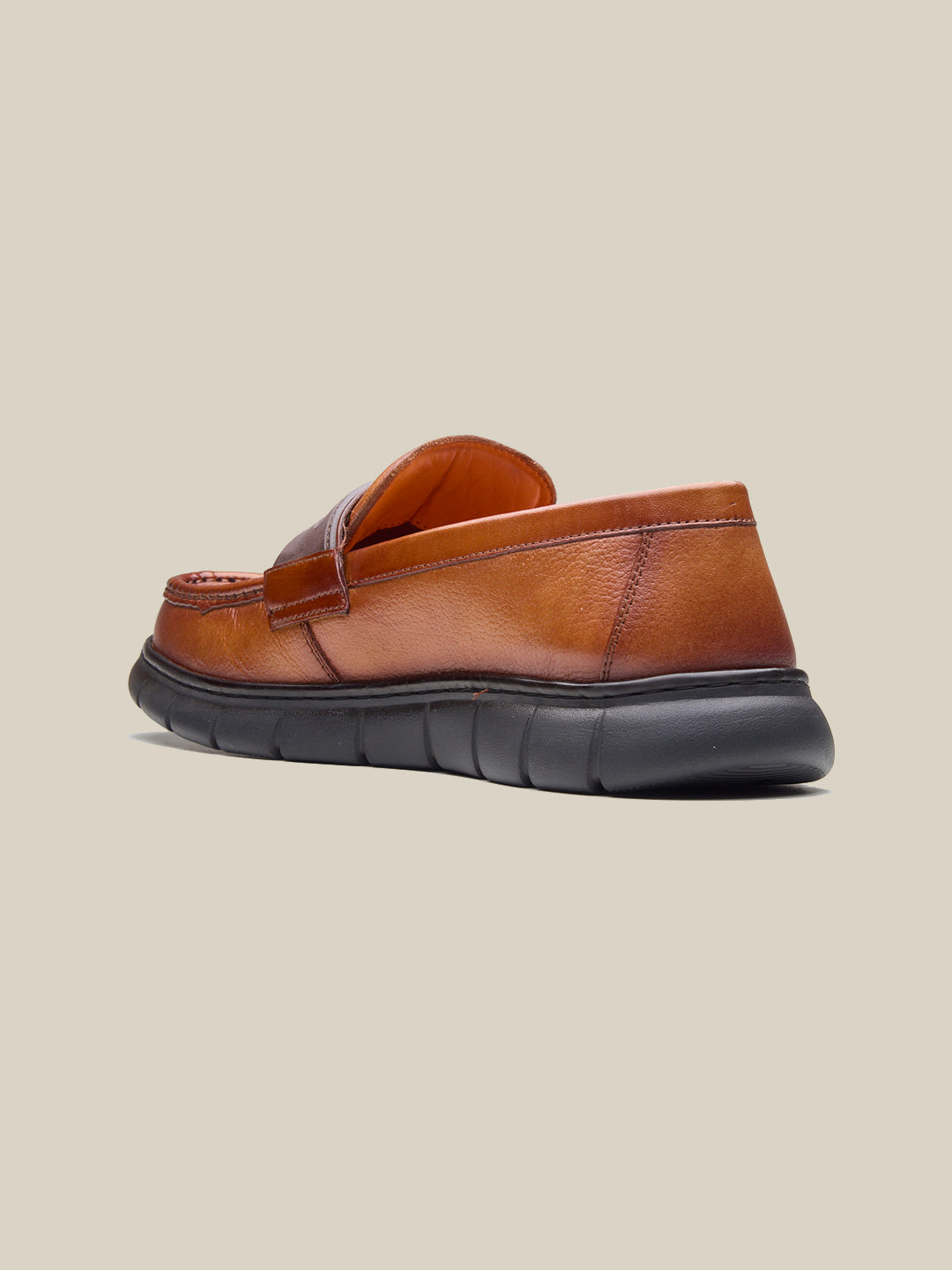 Benuto Leather Formal Slip-on Shoes Tan