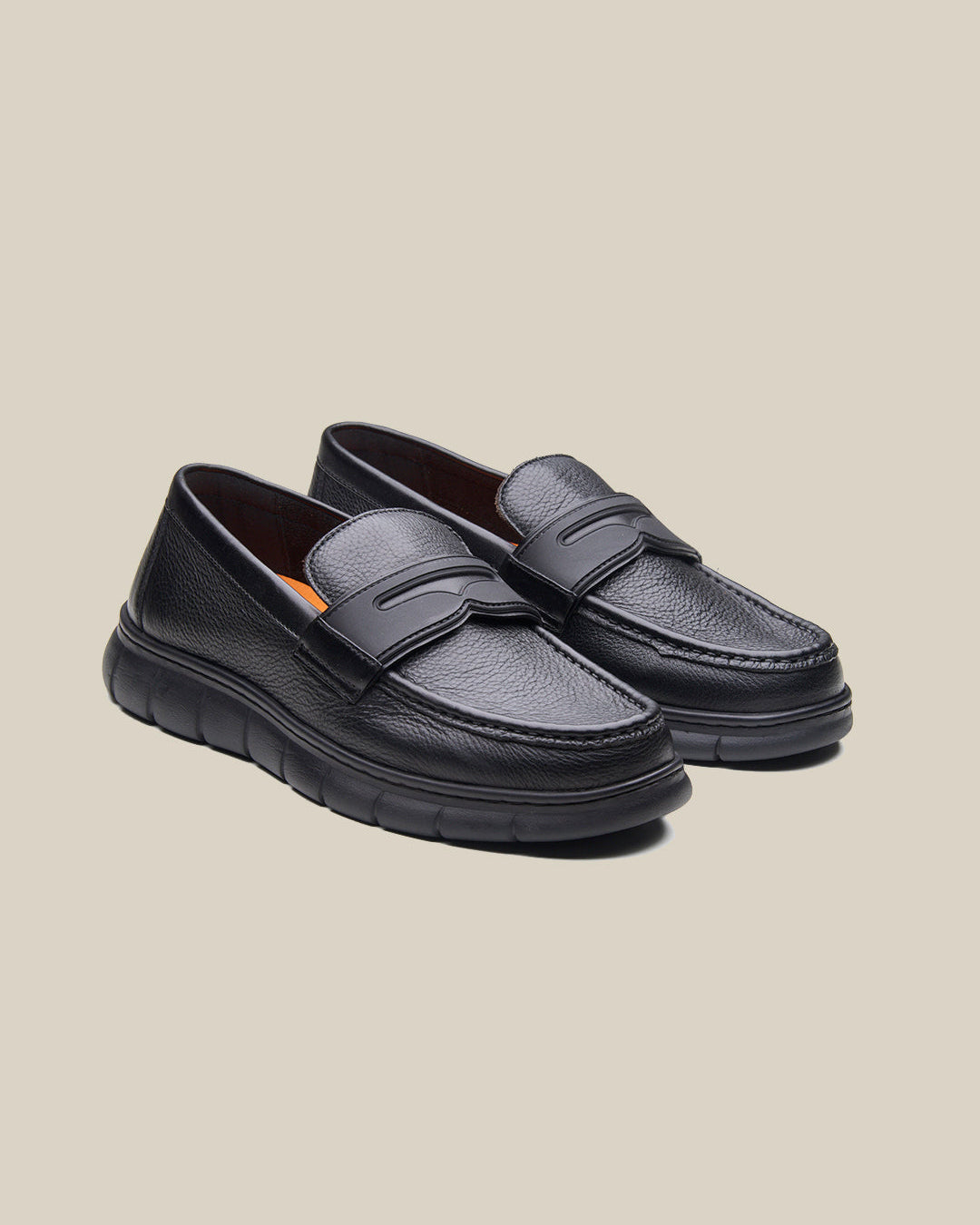 Benuto Leather Formal Slip-on Shoes Black