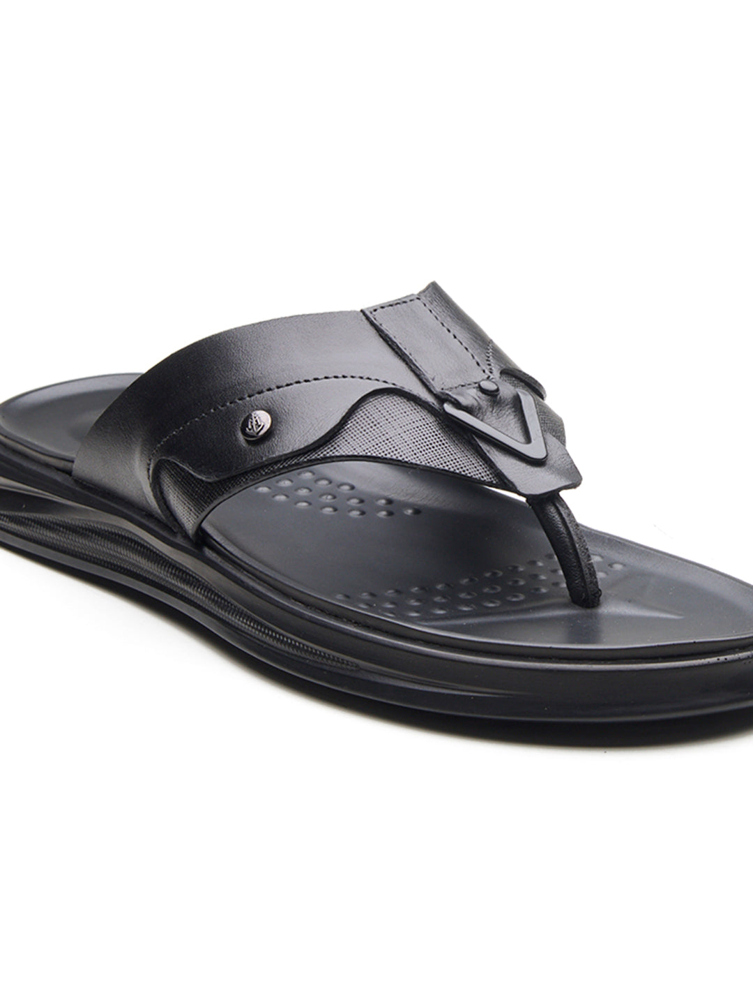 FAZIO Men's Premium Leather Sandals Black
