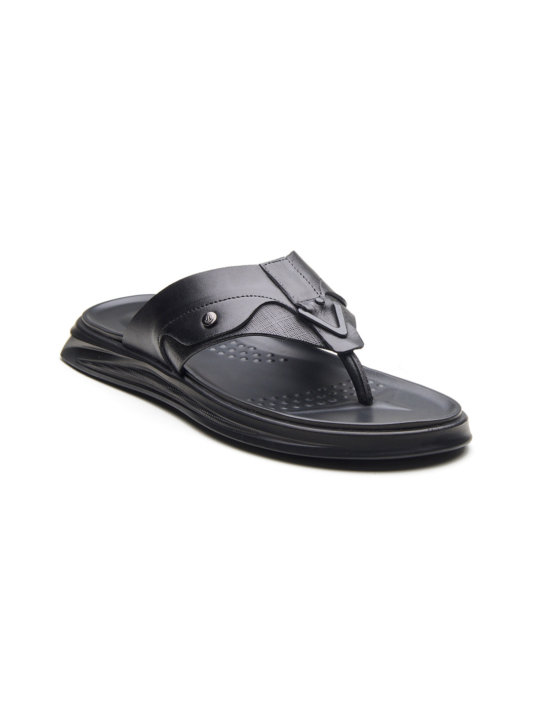 FAZIO Men's Premium Leather Sandals Black