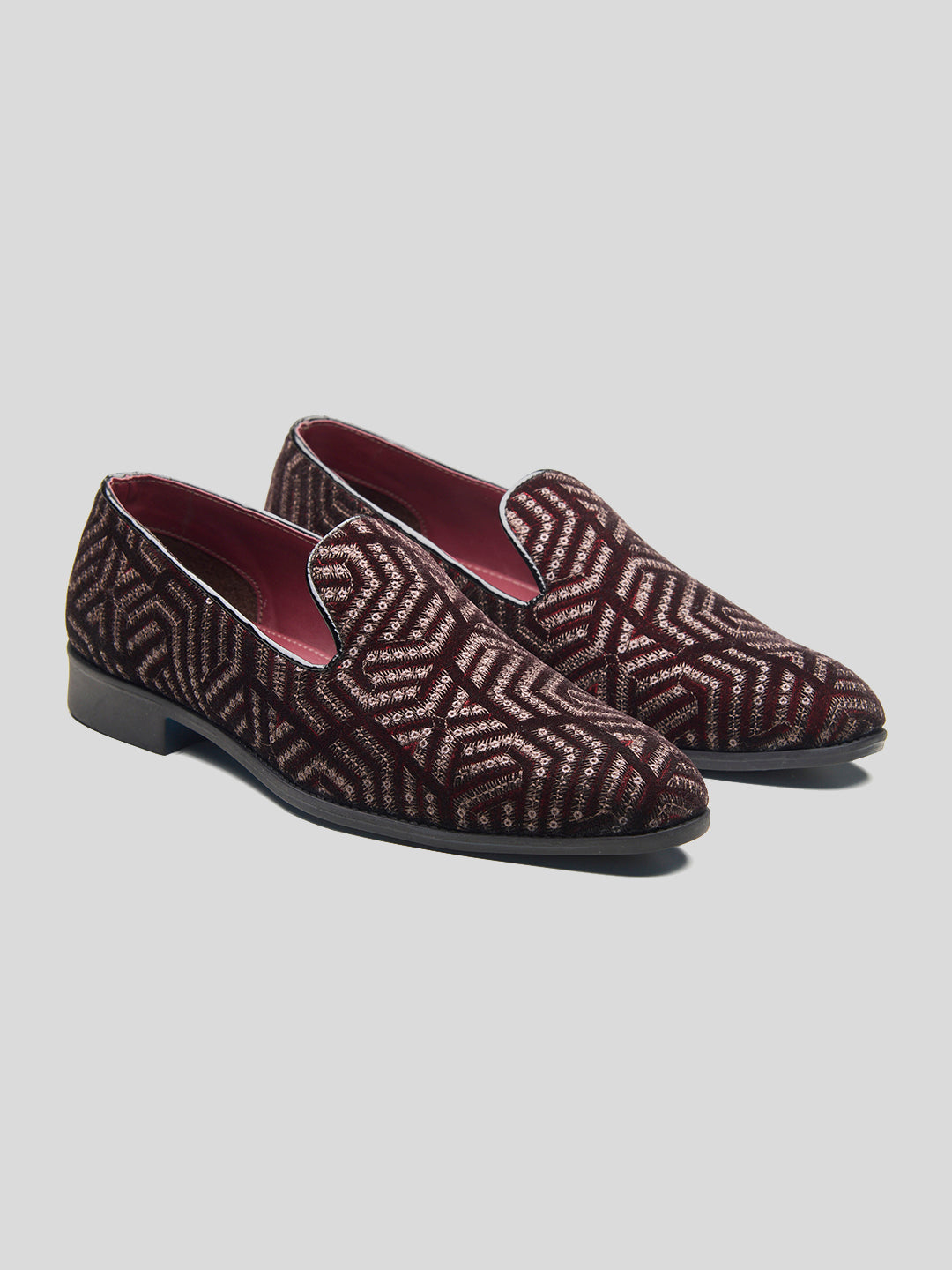 Enna Ethnic Slip Ons Cherry