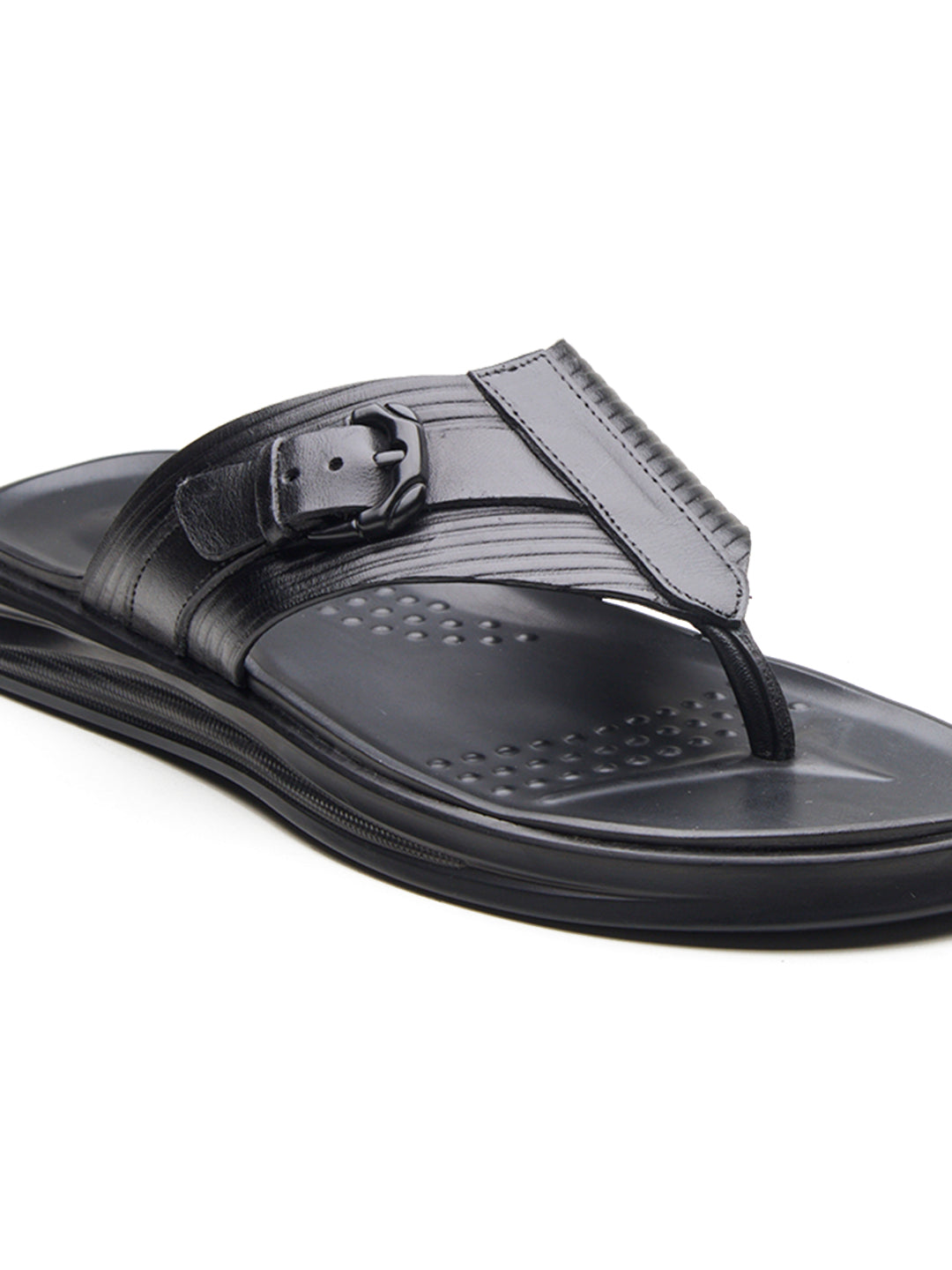 FIORE Men's Premium Leather Sandals Black