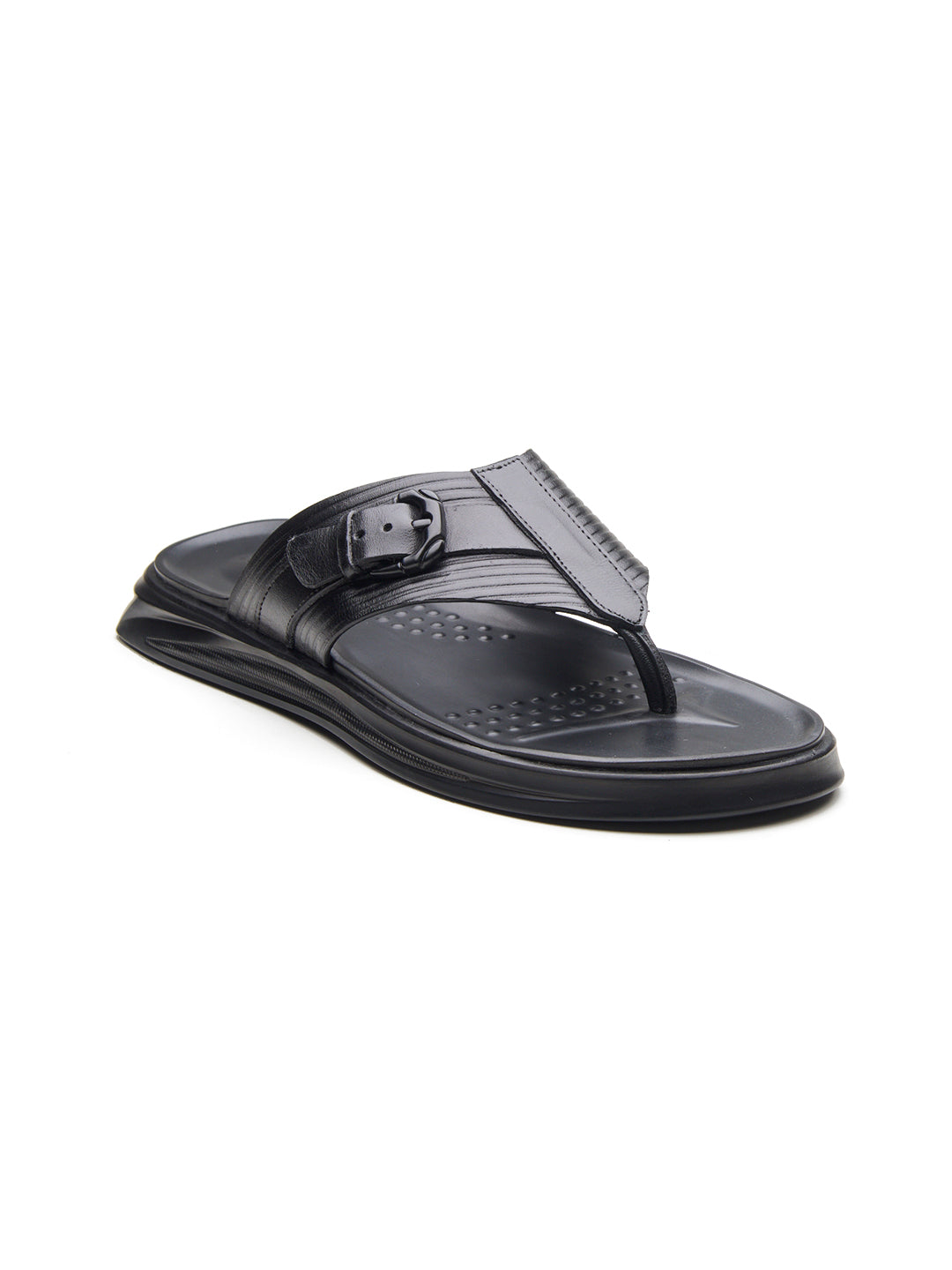 FIORE Men's Premium Leather Sandals Black