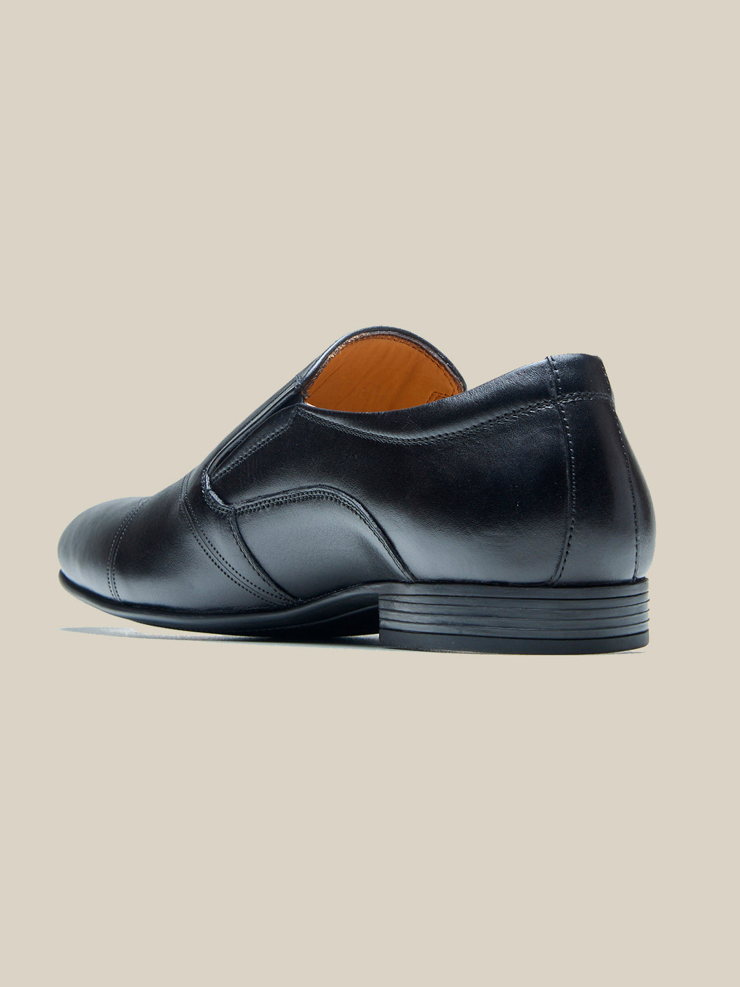 Leonardo Leather Formal Slip On Shoes Black