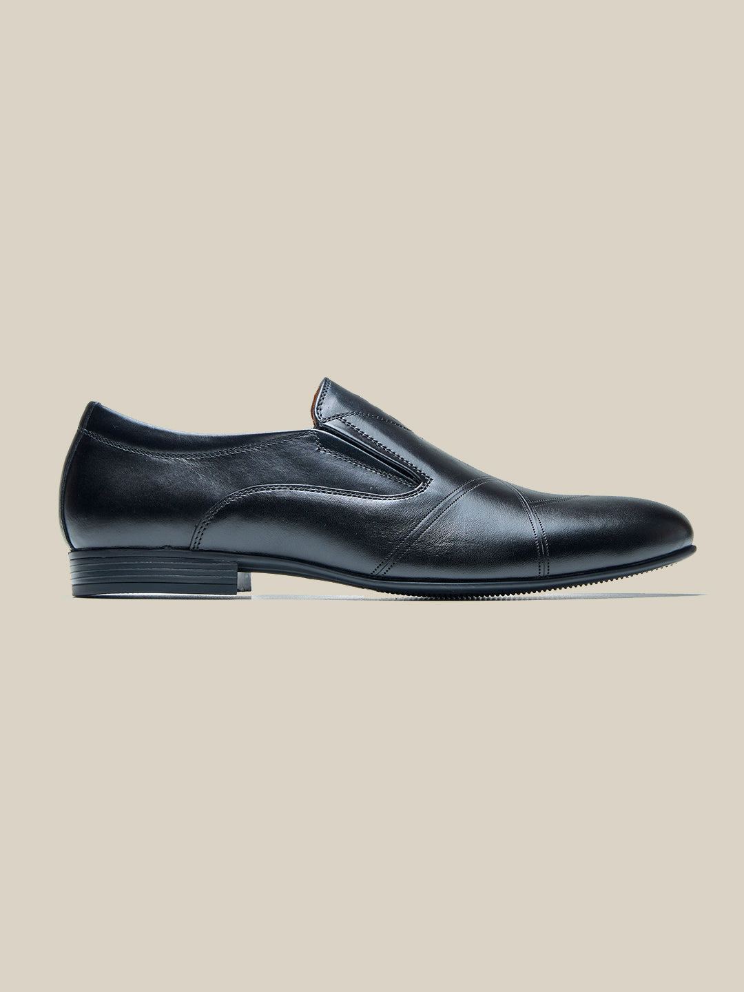 Leonardo Leather Formal Slip On Shoes Black
