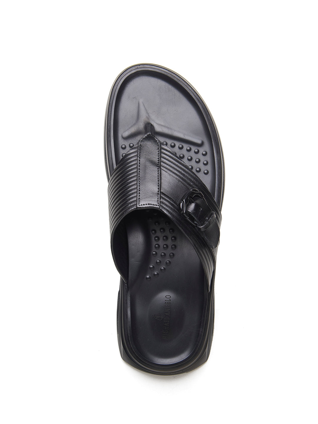FIORE Men's Premium Leather Sandals Black