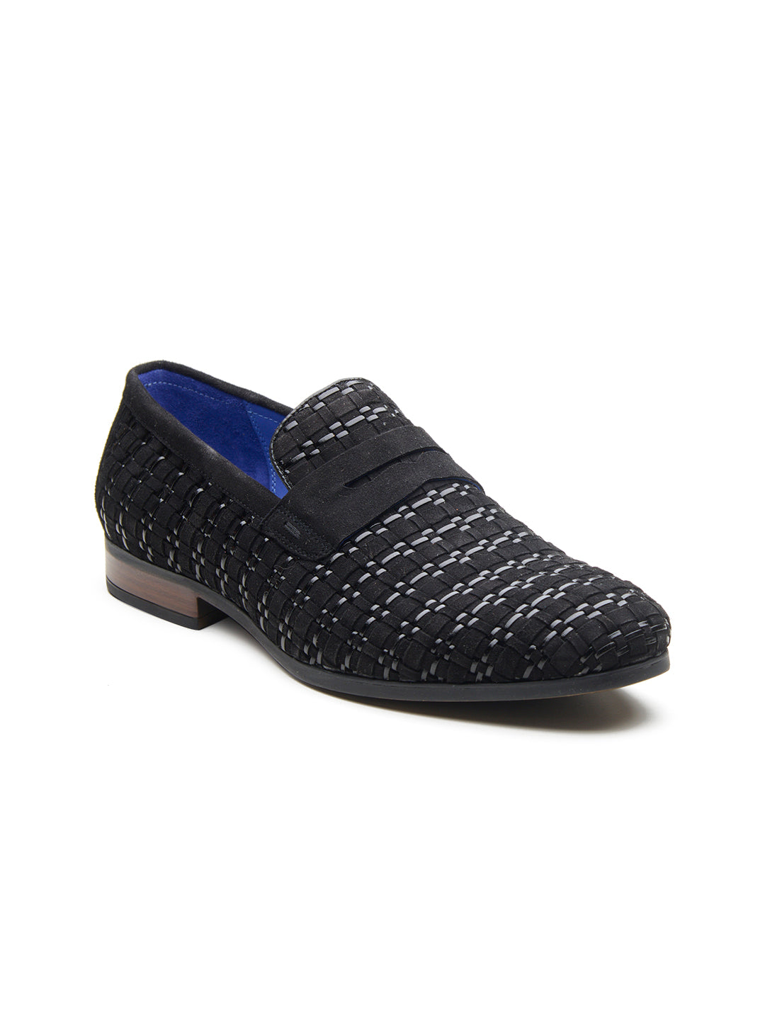 Kallisto Leather Ethnic Slip Ons Shoes Black