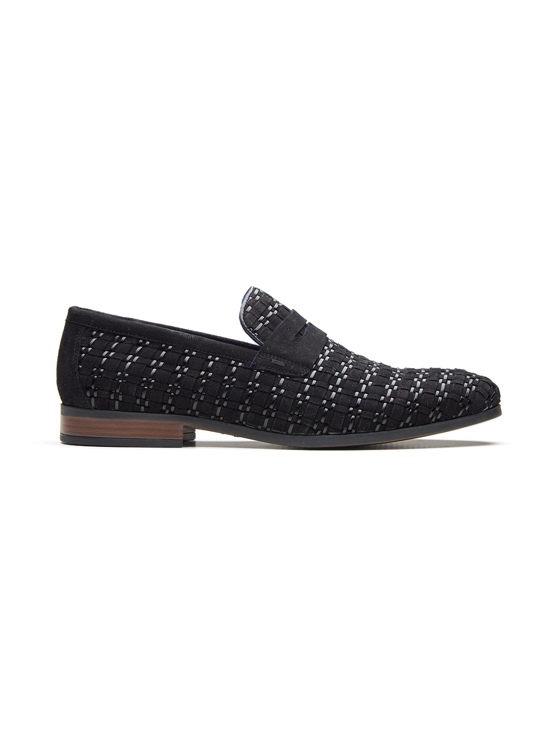 Kallisto Leather Ethnic Slip Ons Shoes Black