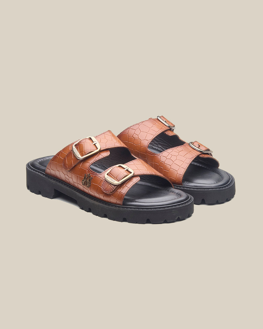 Marcus Leather Slippers Tan