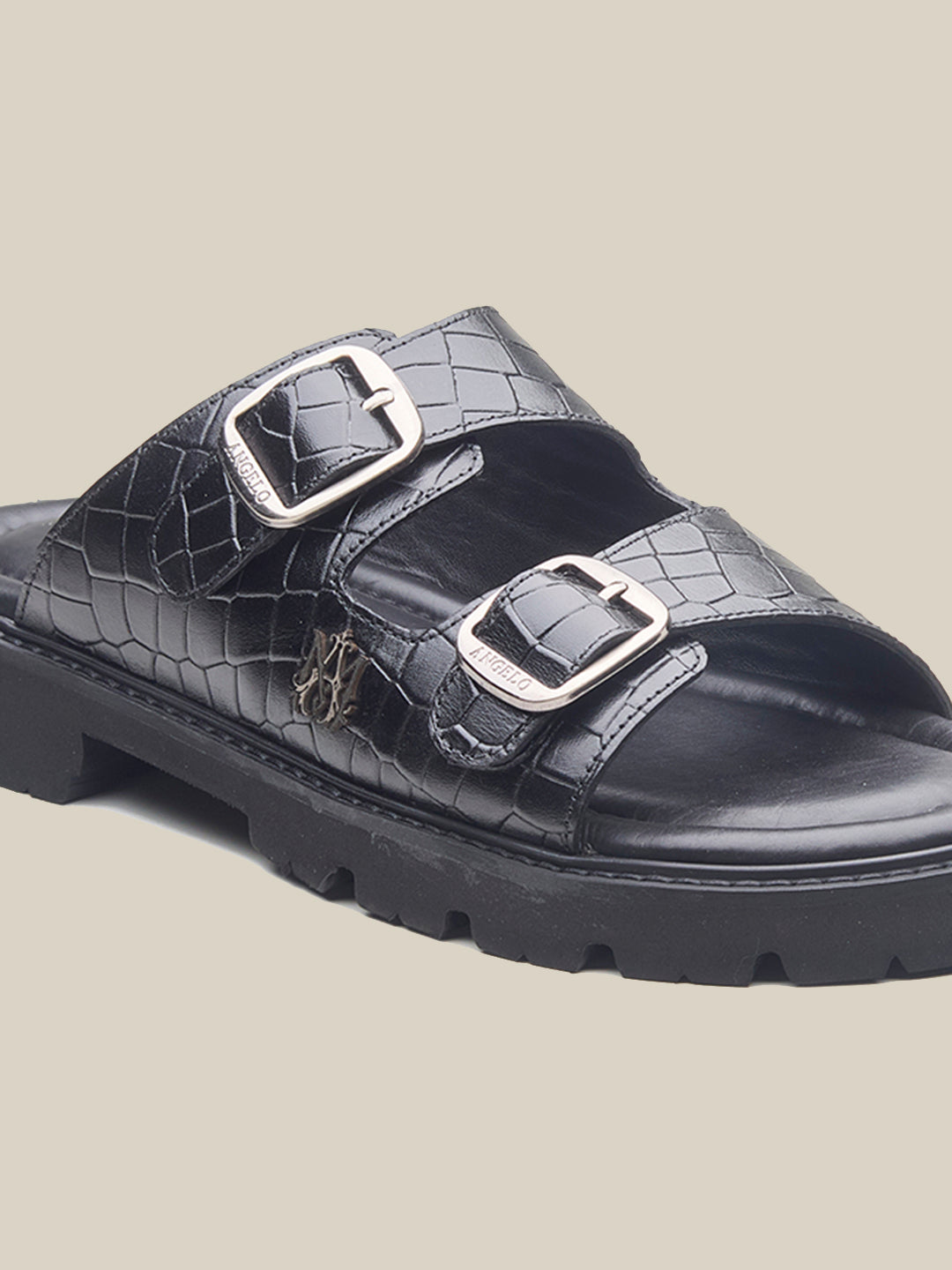 Marcus Leather Slippers Black