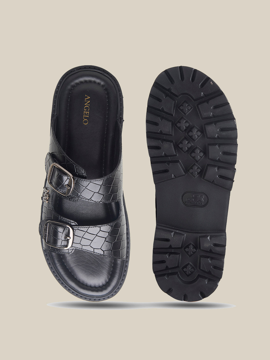Marcus Leather Slippers Black