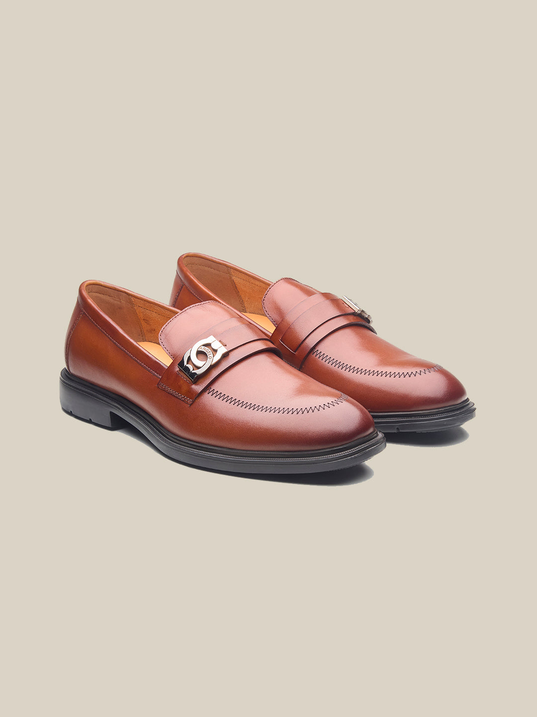 Howarth Leather Formal Slip On Shoes Tan