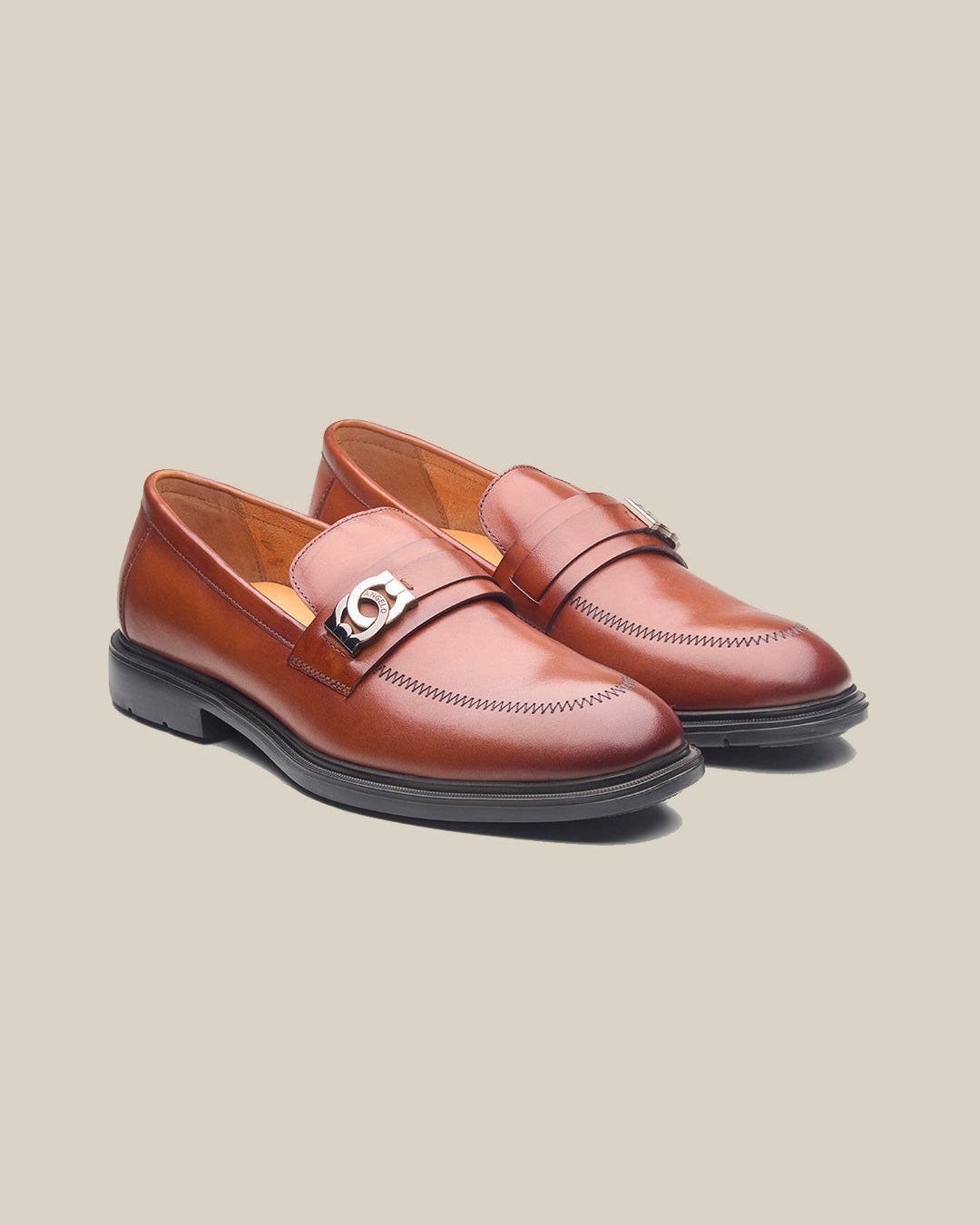 Howarth Leather Formal Slip On Shoes Tan