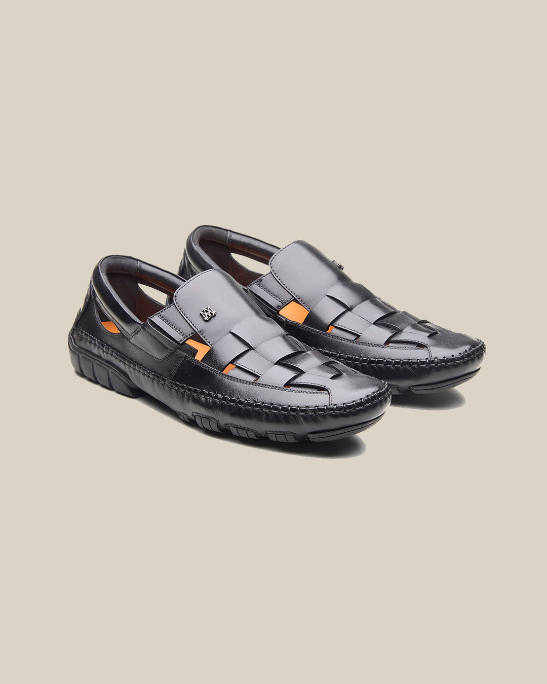 Fryer Leather Roman Sandals Black