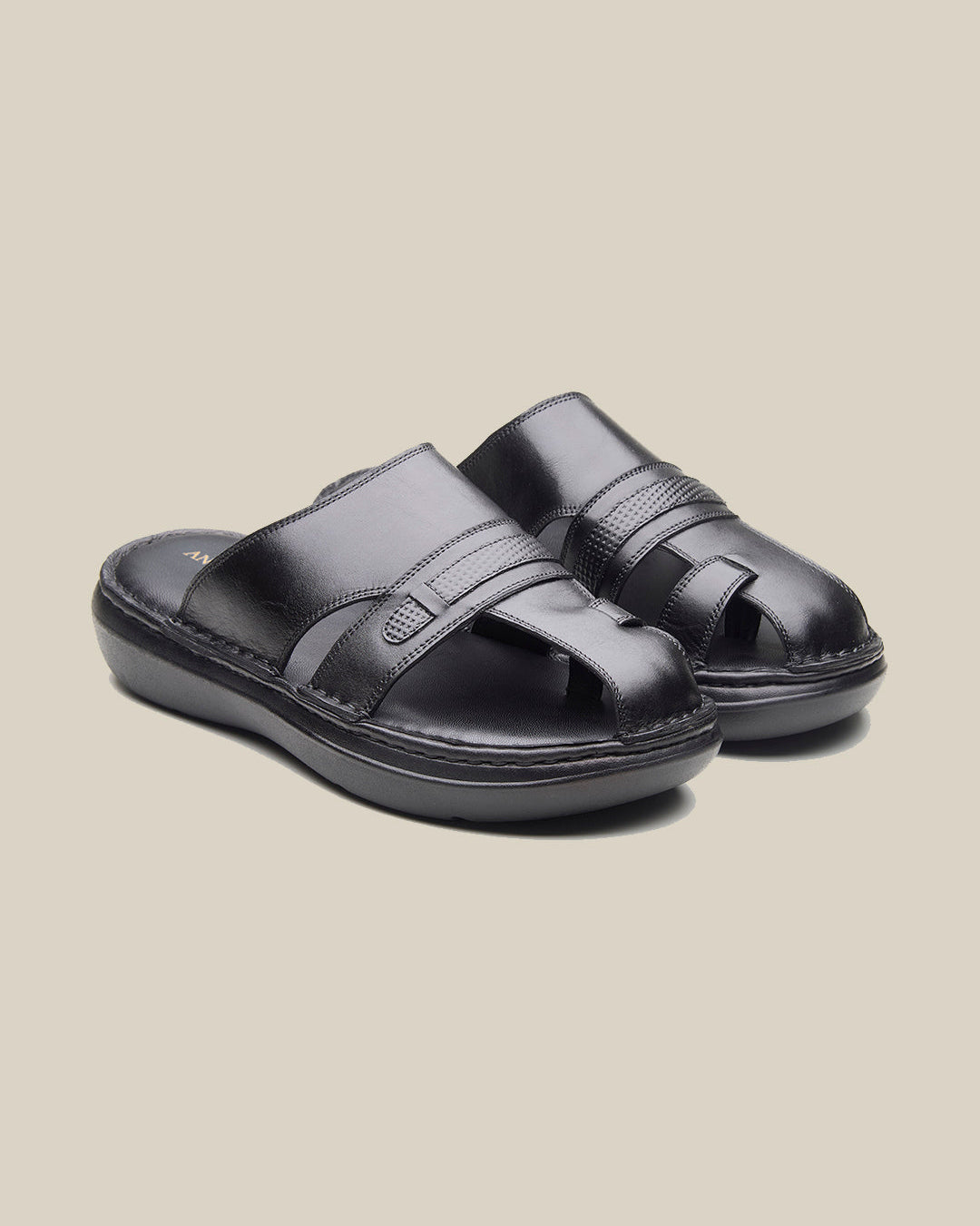 Blake Leather Slippers Black
