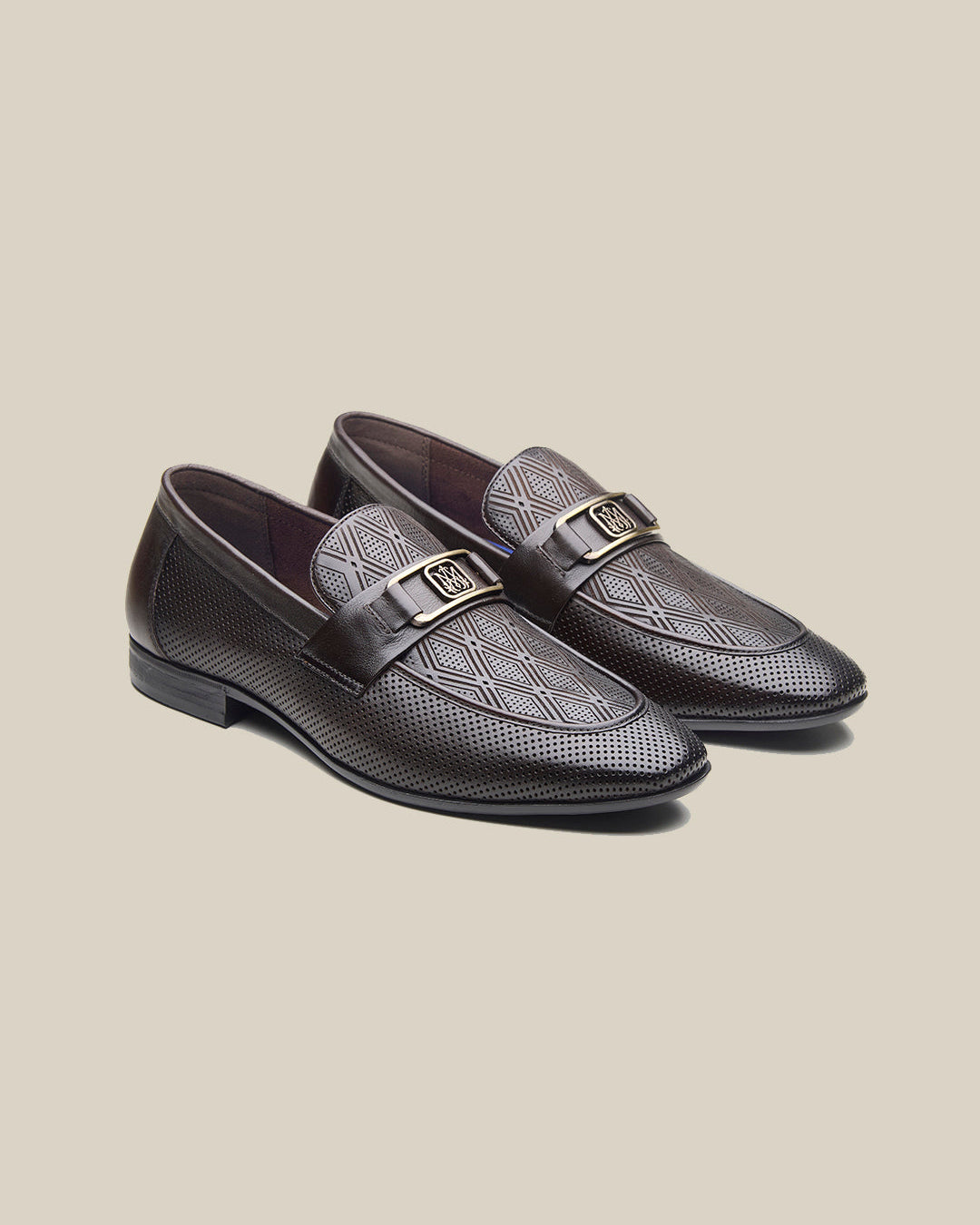 Bevege Leather Comfort Slip-Ons Shoes Brown
