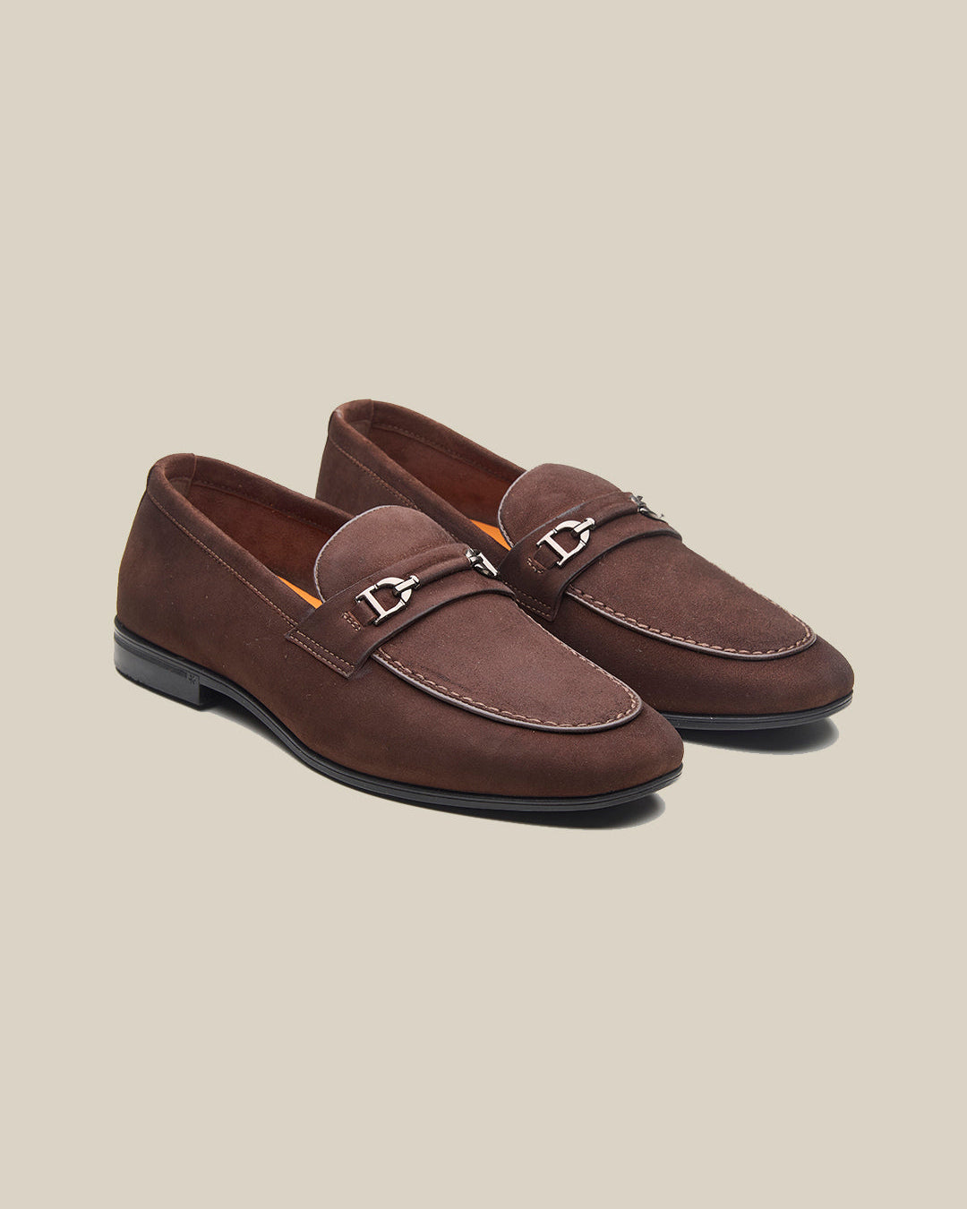 Nicholl Suede Leather Comfort Slip-Ons Shoes Brown