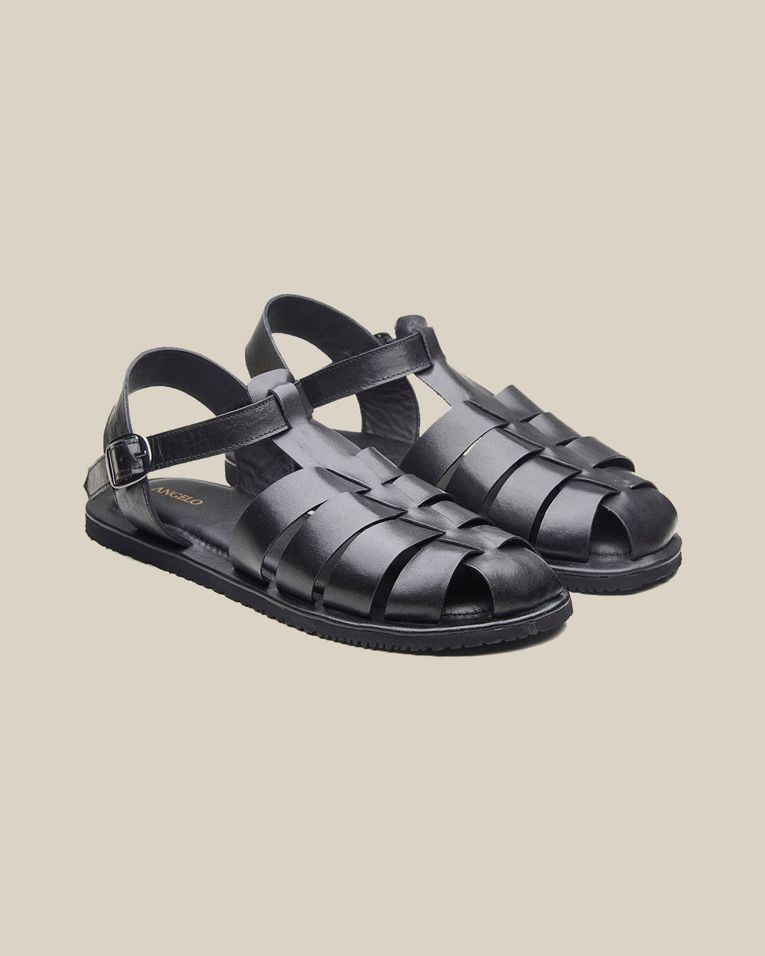 Defender Ethnic Huarache Leather Sandals Black