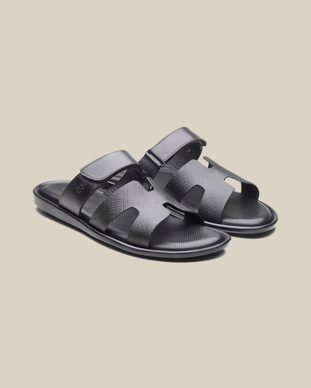 Mosca Leather Slippers Black