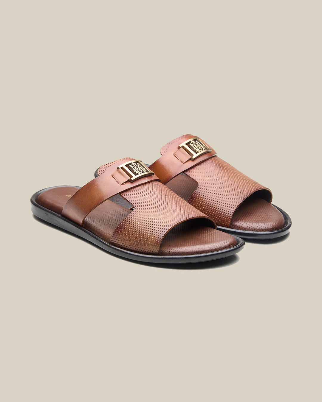 Madsen Leather Slippers Tan