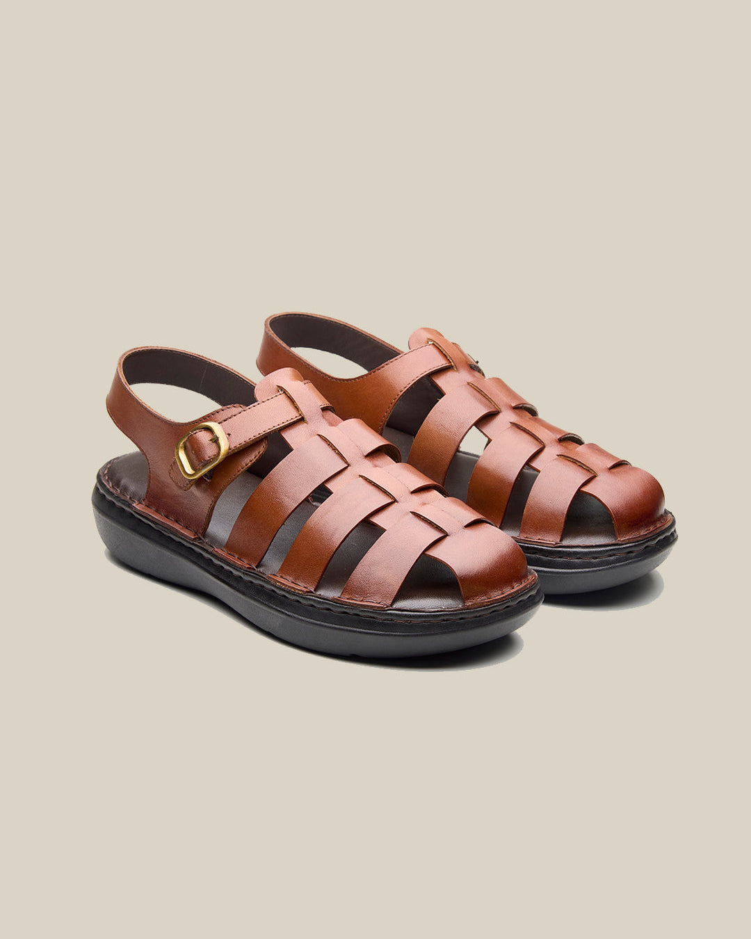 James Leather Sandals Tan