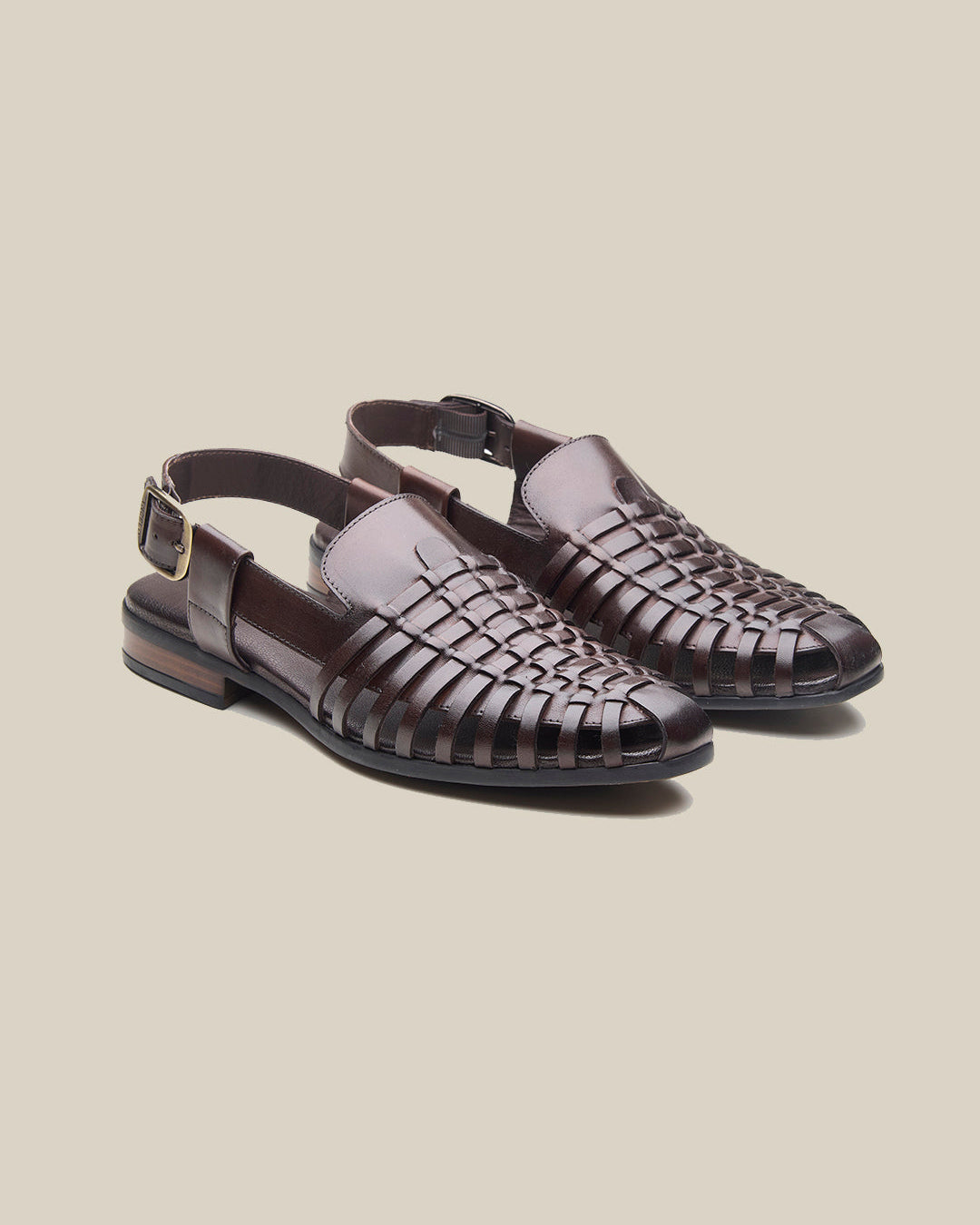Fraser Ethnic Leather Sandals Brown