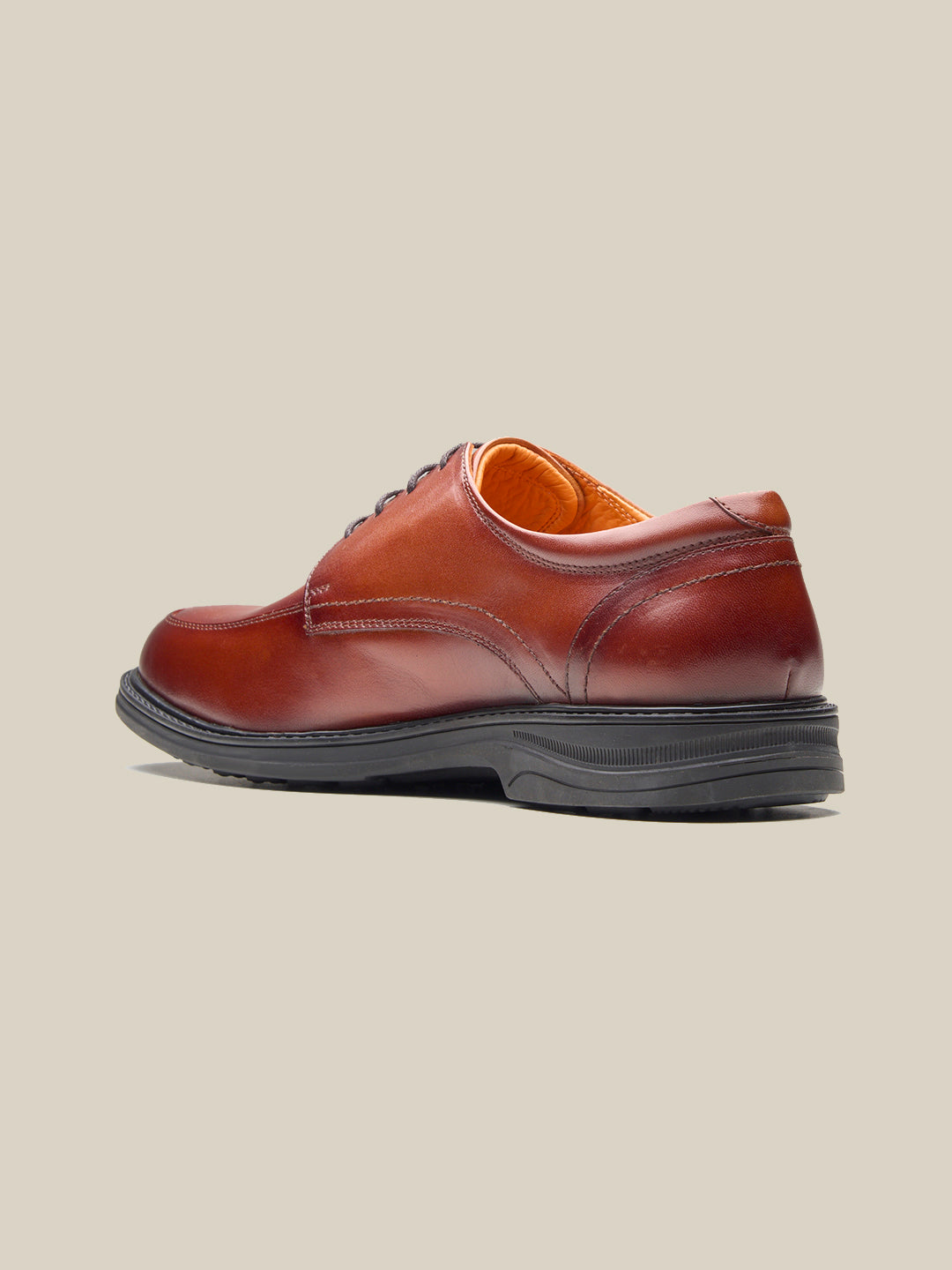 Biagio Leather Comfort Lace-up Derby Shoes Tan