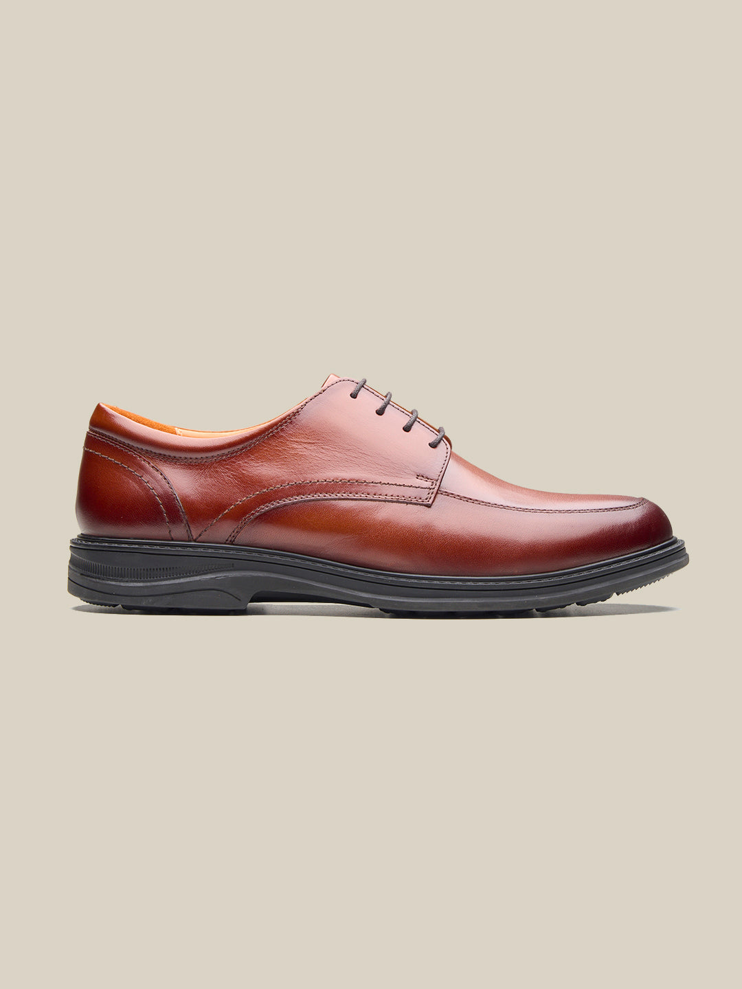 Biagio Leather Comfort Lace-up Derby Shoes Tan