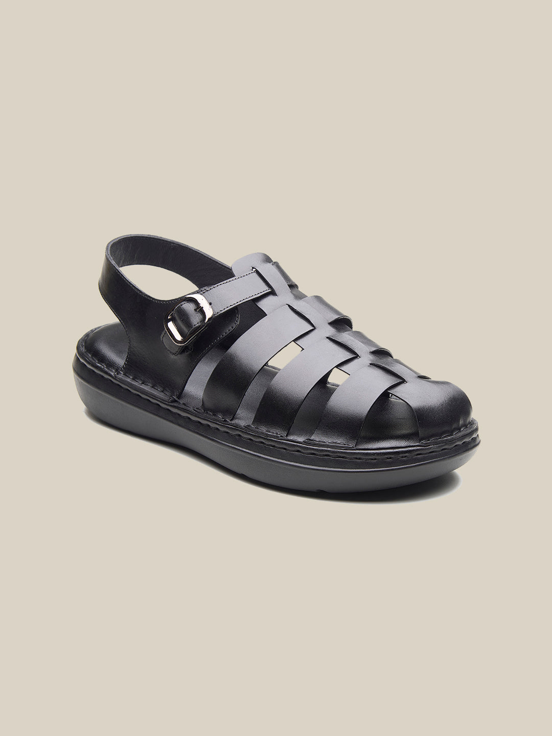 James Leather Sandals Black