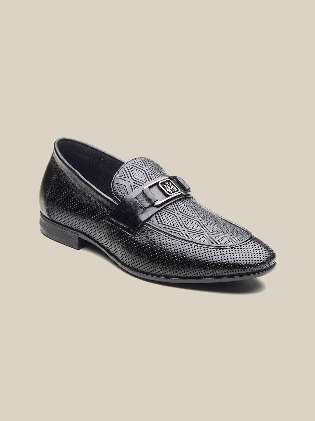 Bevege Leather Comfort Slip-Ons Shoes Black