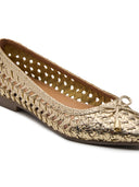Michael Angelo's Velours Ballerinas For Women (Gold)