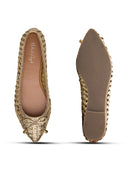 Michael Angelo's Velours Ballerinas For Women (Gold)
