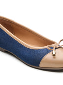 Michael Angelo's Clara Ballerinas For Women (Navy Beige)