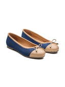 Michael Angelo's Clara Ballerinas For Women (Navy Beige)