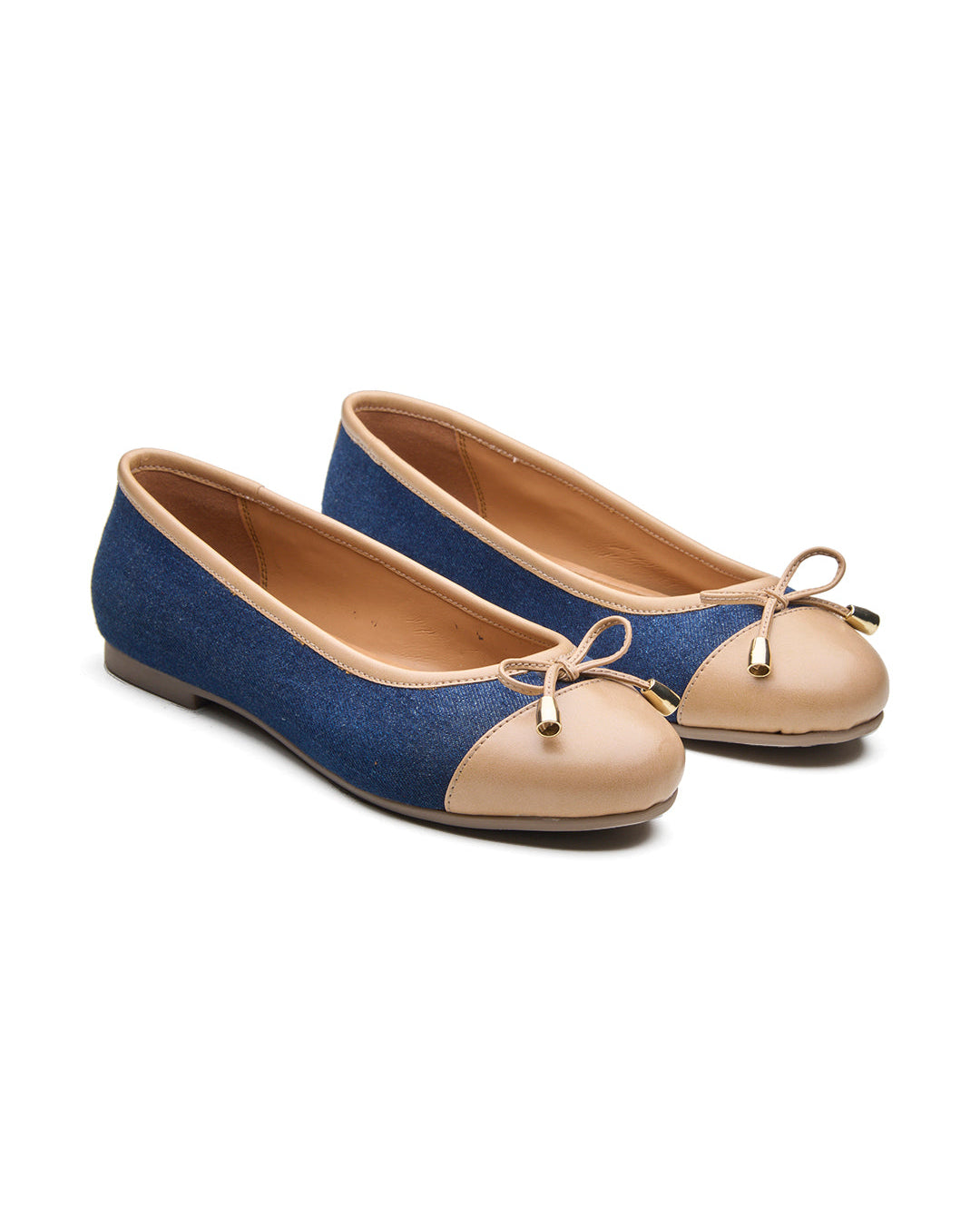 Clara Ballerinas Navy Beige