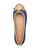 Michael Angelo's Clara Ballerinas For Women (Navy Beige)