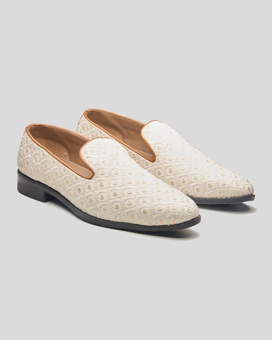 Piceno Ethnic Slip Ons Cream