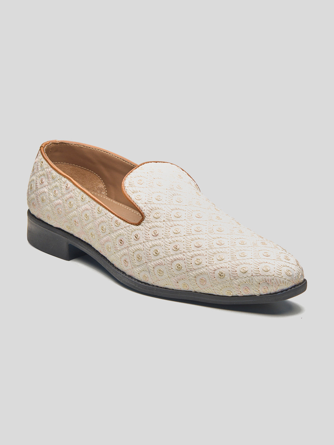 Piceno Ethnic Slip Ons Cream