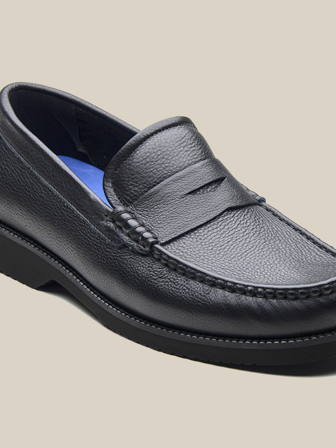 Benedo Leather Comfort Slip-on Shoes Black