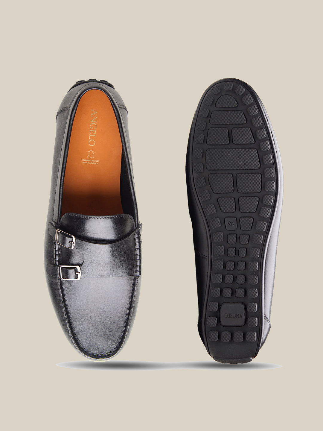 Henry Leather Monk Strap Loafers Black