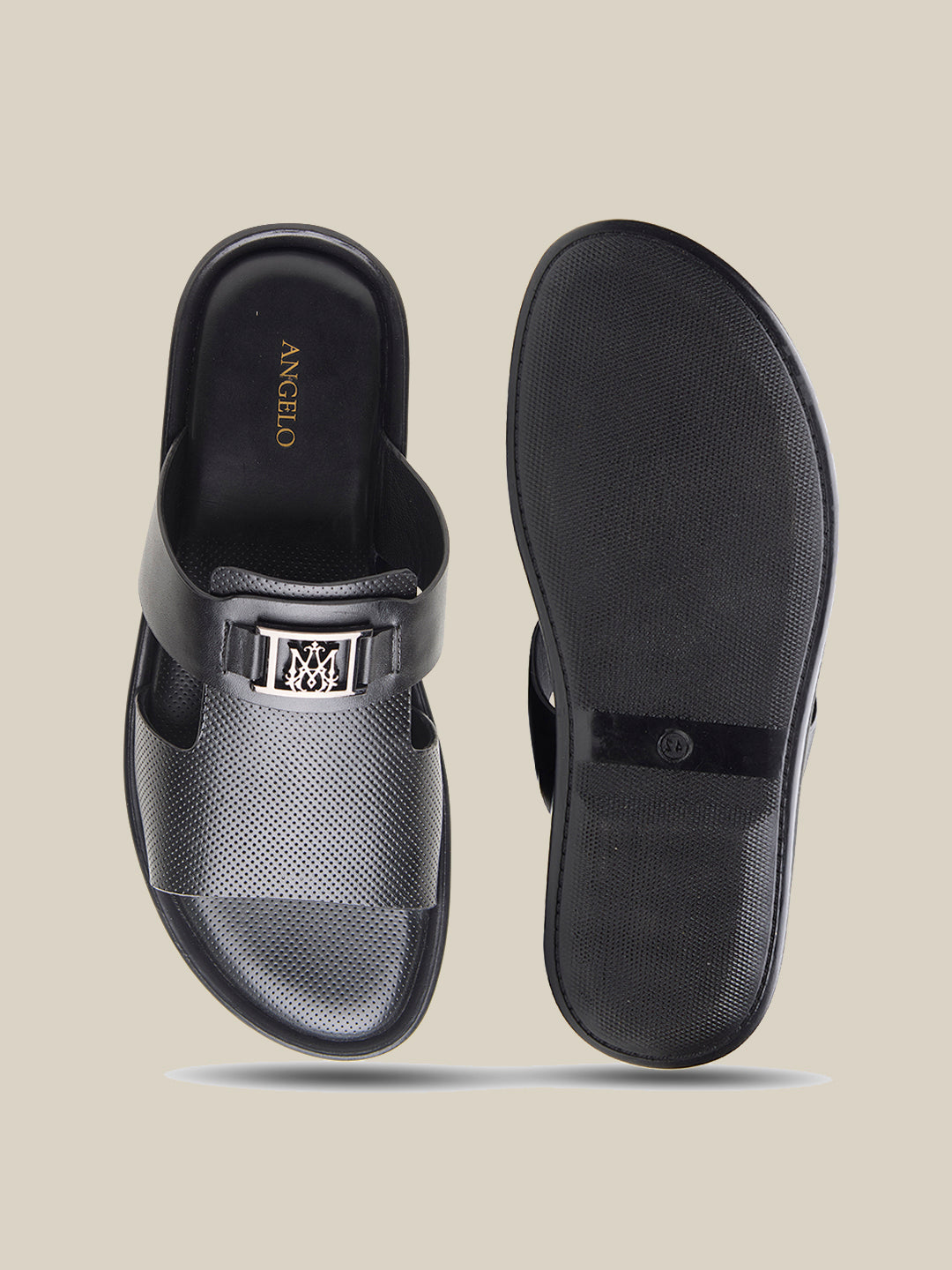 Madsen Leather Slippers Black