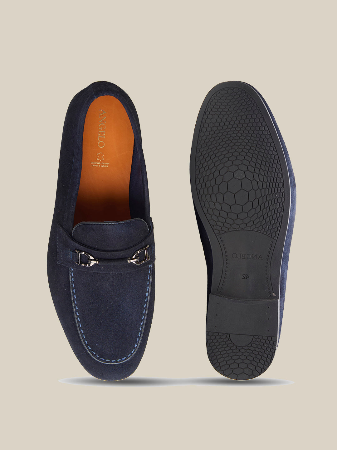Nicholl Suede Leather Comfort Slip-Ons Shoes Navy