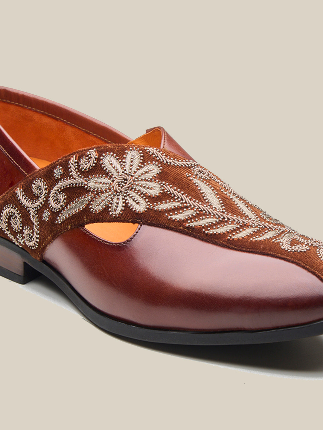 Kenzo Leather Ethnic Slip On's Shoes Tan