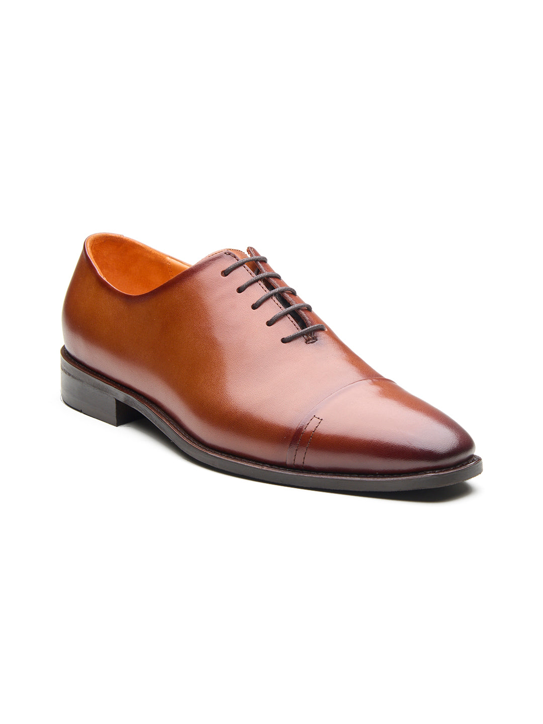 Emilio Leather Derby Shoes Tan