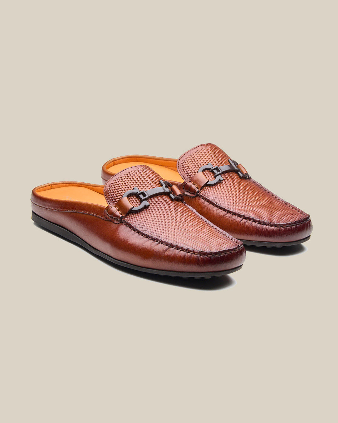 Enea Slip On's Leather Mules Tan