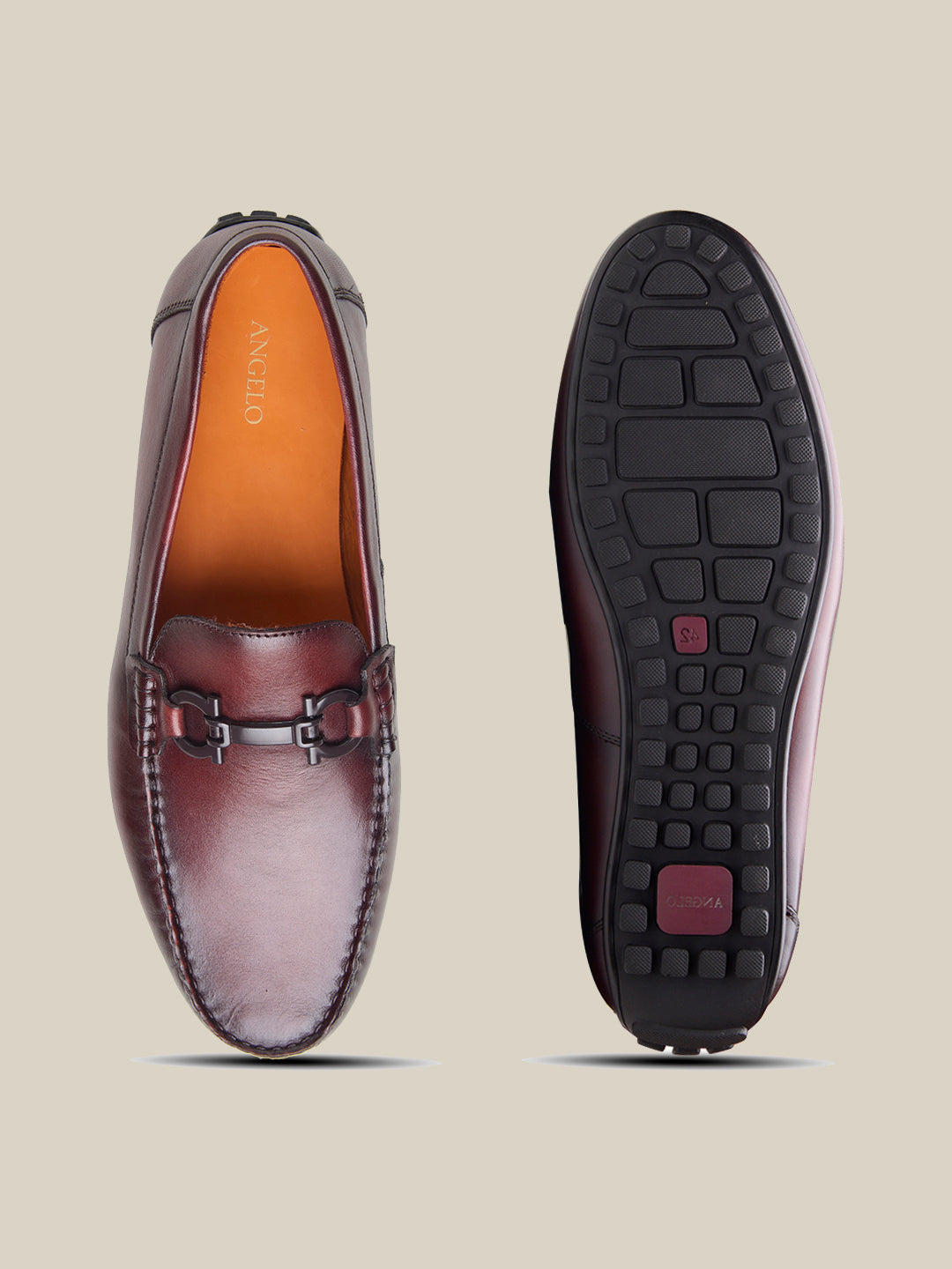 Paolo Leather Loafers Slip-on Shoe Bordo