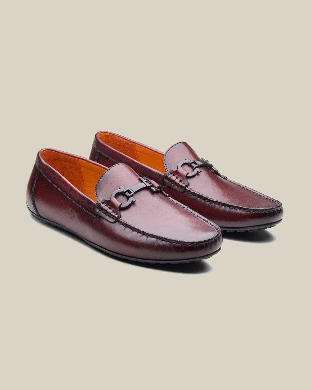 Paolo Leather Loafers Slip-on Shoe Bordo
