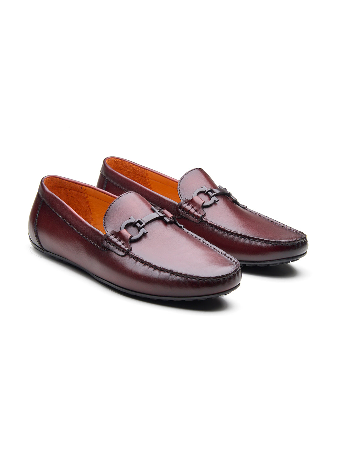 Paolo Leather Loafers Slip-on Shoe Bordo