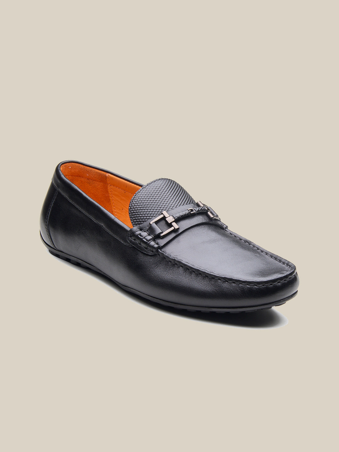 Piero Leather Loafers Slip-on Shoes Black