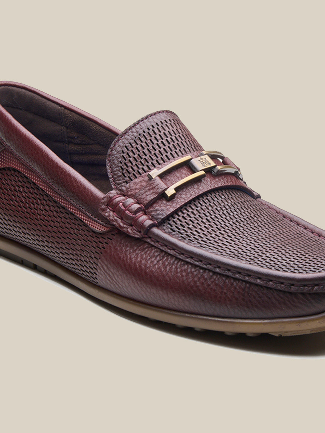 Orlando Leather Loafers Slip-on Shoes bordo